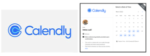 calendly logo and image of scheduling software